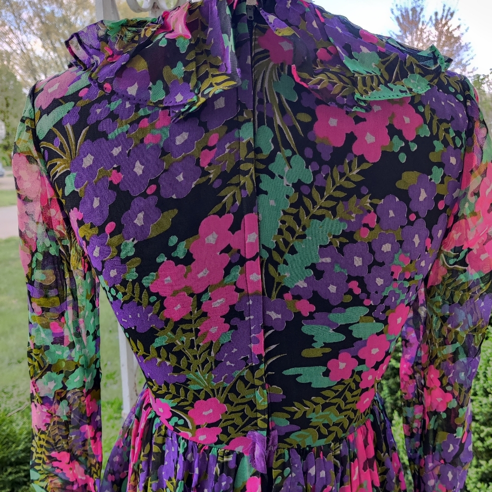 ð¥BLACK FRIDAY BOGO FREE EVERYTHINGð¥ 70s Vintage Long Sleeve Floral Maxi - Picture 5 of 16